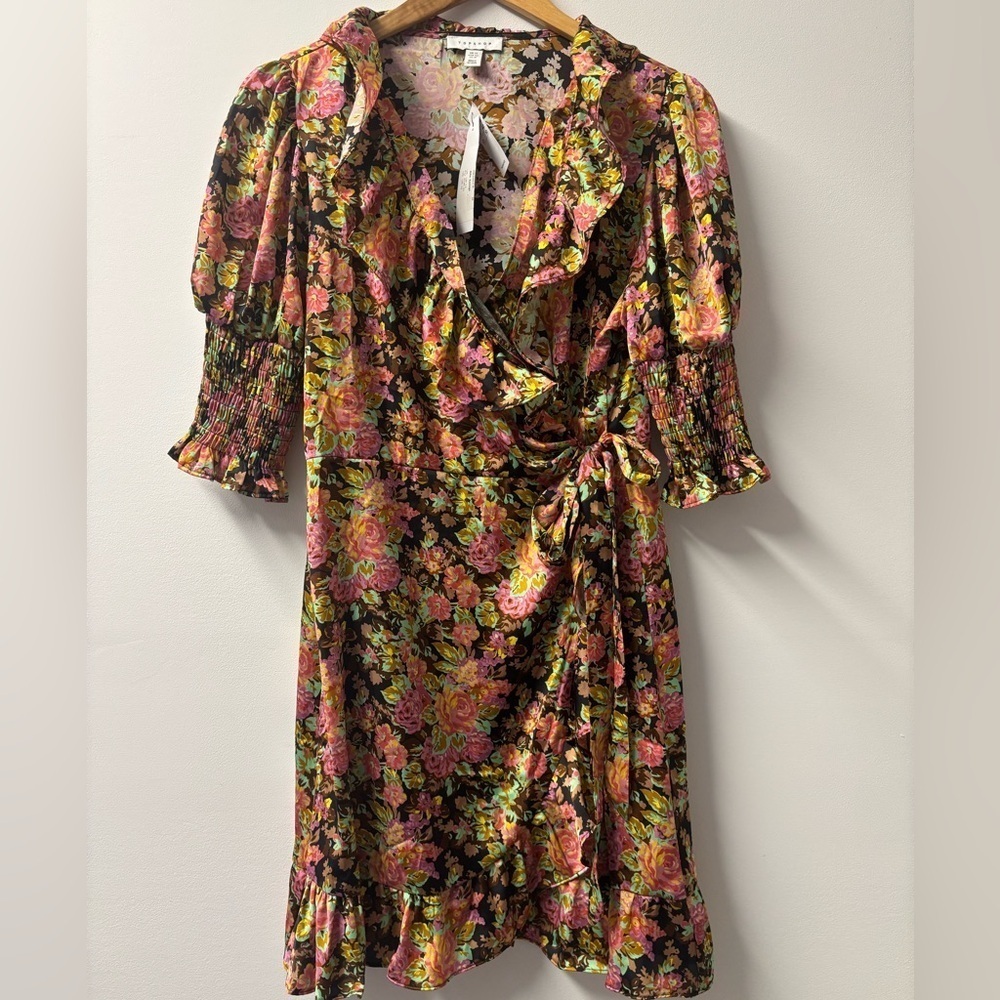 Topshop Floral Wrap Dress NWT